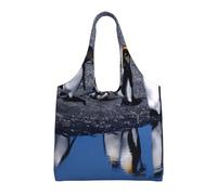 Penguin,Reusable Tote Bags Grocery Bags Large Capacity Canvas Shopping Shoulder bag