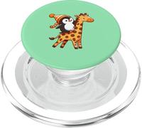 Penguin Riding on a Giraffe PopSockets PopGrip for MagSafe