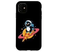 Penguin Riding Pizza Through Space Fun Case for iPhone 11