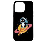 Penguin Riding Pizza Through Space Fun Case for iPhone 15 Pro Max