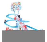 Penguin Roller Coaster - Colorful Racing Path, Interactive Toy Design | Sliding Penguin Circuit with Moving Escalator for Preschool Education, Festive Celebrations, Family Fun Indoor Games