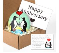 Penguin Romantic Hand-Painted Penguin Pebble Keepsake for Husband, Wife, Boyfriend or Girlfriend