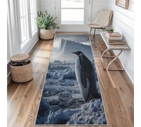 Penguin Runner Rug 50 x 150 cm Long Washable, Glacier Antarctica Sea Animal Carpet Runners for Hallway Non Slip, Kitchen Entryway Hall Bedroom Decor, Soft Low Pile rU&P384