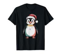 Penguin Santa Hat Christmas Vintage Animal Lovers Holiday T-Shirt