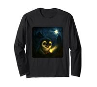 Penguin Scary Horror Night Flashlight Halloween Ghost Long Sleeve T-Shirt