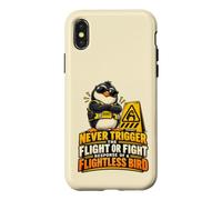 Penguin Security Guard Flightless Bird Reaction Warning Meme Case for iPhone X/XS
