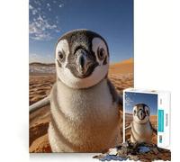 Penguin Selfie at Sahara Desert 1000 Piece Jigsaw Puzzles for Teenagers Memory Gain Stress Free Design Assembly Heartfelt Gift (38x52cm)