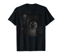 Penguin Selfie with Skeleton Halloween Funny T-Shirt
