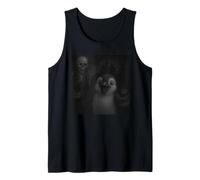Penguin Selfie with Skeleton Halloween Funny Tank Top