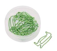 Penguin-Shaped Paper Clips, 20 Pack, Large Metal Clips for Documents, Green