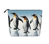 Penguin Single Layer Linen Like Makeup Bag, Lightweight and Cute, Easy to Use