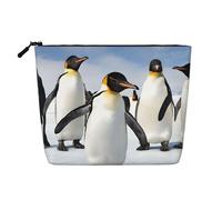 Penguin Single Layer Linen Like Makeup Bag, Lightweight and Cute, Easy to Use