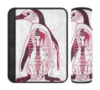 Penguin Skull Skeleton Lychee Outlined Wine Black car seat Strap Covers,Stop seat Belt Cutting into Neck,car seat Shoulder Pads for Truck Backpack Bag funda para cinturón de carro 2