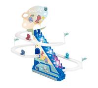 Penguin Slide Toy Set, Funny Automatic Stair-Climbing Ducklings Cartoon Race Track Set Little Penguins Slide Toy Escalator Toy with Lights and Music (Penguin) Gdy730 (A, One Size)