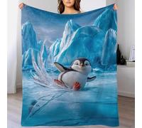 Penguin Slipping on Ice Cozy Blanket for Women Luxury Soft Throw Blanket for Sofa/Couch/Bed Throw Dad 80x90inch(200x230cm)