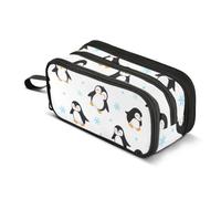 Penguin Snowflake Pattern Pencil Case Boys Girls Pen Bag Pouch School