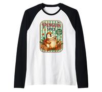 Penguin Spice Pumpkin Spice Latte Coffee Cute Raglan Baseball Tee