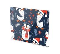 Penguin Spruce Branch Acrylic Cutting Board with Counter Lip Non-Slip Cutting Plate for Kitchen Countertop