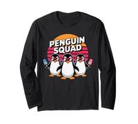 Penguin Squad Funny Patriotic And Summer Retro Animals Long Sleeve T-Shirt