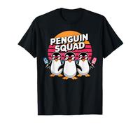 Penguin Squad Funny Patriotic And Summer Retro Animals T-Shirt