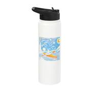 Penguin Starry Night - Funny Van Gogh Painting Penguin Stainless Steel Insulated Water Bottle
