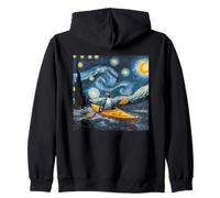 Penguin Starry Night - Funny Van Gogh Painting Penguin Zip Hoodie