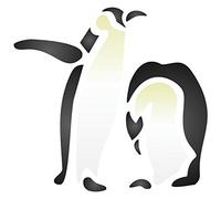 Penguin Stencil - 18 x 16.5cm (L) - Reusable Arctic Animal Bird Antarctic Wall Stencil Template