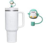 Penguin Straw Cover for Stanley 40&30 Oz Cup, 10mm Silicone Straw Covers Cap for Stanley Cup Accessories, Cute Straw Topper for Tumblers, Straw Cap Stopper for Reusable Straws Tip Lids