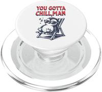 Penguin Summer Vacation Chilling You Gotta Chill Man Funny PopSockets PopGrip for MagSafe