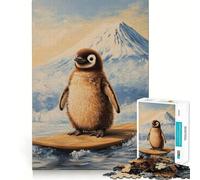 Penguin Surfing Jigsaw Puzzles for Adults1000 Pieces Clear Logic Toy Leisure Time Perfect Cut Creative Gift (38x52cm)