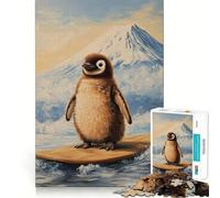 Penguin Surfing Jigsaw Puzzles for Teenagers 1000 Pieces Wise Think Toy Leisure Fun Clear Cut Wall Art Decor (50x75cm)