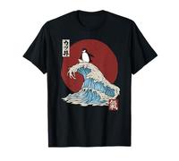 Penguin Surfing the The Great Wave off Kanagawa Japanese T-Shirt