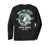 Penguin Surfing Waves South Africa Cape Cod Surfs Up Fun Long Sleeve T-Shirt