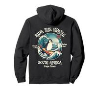 Penguin Surfing Waves South Africa Cape Cod Surfs Up Fun Pullover Hoodie