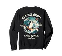 Penguin Surfing Waves South Africa Cape Cod Surfs Up Fun Sweatshirt