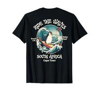 Penguin Surfing Waves South Africa Cape Cod Surfs Up Fun T-Shirt