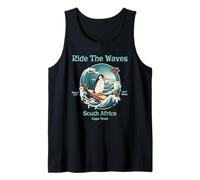 Penguin Surfing Waves South Africa Cape Cod Surfs Up Fun Tank Top
