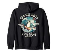 Penguin Surfing Waves South Africa Cape Cod Surfs Up Fun Zip Hoodie