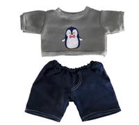 Penguin Sweater and Jeans Outfit - Teddy Bear Clothes - Size: 16 inch/40cm fits Build a Bear