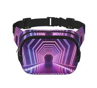 Penguin Swimming in The Ocean Fanny Pack for Women Men Fashion Waist Pack Adjustable Belt Bag for Workout Running Travelling Casual Waist Bag, Neon Lights Tunnel, One Size