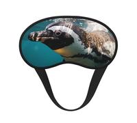 Penguin Swimming in The Ocean Sleep Mask for Side Sleeper Soft Breathable Sleeping Eye Mask Blackout Silk Eye Sleep Shade Cover with Elastic Strap Night Blindfold for Women Men Travel Nap