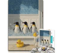 Penguin Taking A Bath 1000 Piece Jigsaw Puzzles for Teenagers,Family Game Stress Reliever Difficult Challenge Artists Collection,Fine Art 38x52cm