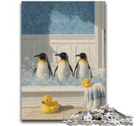 Penguin Taking A Bath Puzzles 2000 Pieces for Teenagers,Help The Brain Exercise Addictive Toys to Cultivate Patience Unique Challenge Game (70X100cm)