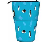 Penguin Telescopic Pencil Stationery Case Pens Storage Box with Zipper Closure for Women Men Boys Girls Animal Antarctic Cute Cartoon Animal Nature Shadow Repeat Body Love