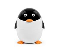 Penguin Trash Can with Flip Lid 10L Waste Bin Hidden Bag Design | Cute Small Plastic Wastebasket for Bedroom, Bathroom, Office, Nursery, Kitchen Desktop Use