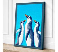 Penguin Trio Modern Canvas Wall Art Print 30x20 Inch (76 x 51 cm)