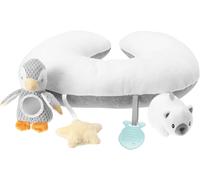 Nuby Penguin Tummy Time Pillow For Babies, Grey And White Plush Nursery Accessories, 1 Count (Pack of 1)