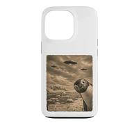 Penguin UFO Field Report Vintage Antarctic Alien Scene Case for iPhone 13 Pro