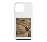 Penguin UFO Field Report Vintage Antarctic Alien Scene Case for iPhone 13 Pro Max