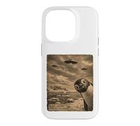 Penguin UFO Field Report Vintage Antarctic Alien Scene Case for iPhone 14 Pro